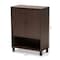 Baxton Studio Rossin Modern Dark Brown Finished Wood 2-Door Entryway Shoe Storage Cabinet with Bottom Shelf 182-11687-Zoro - alternate 4